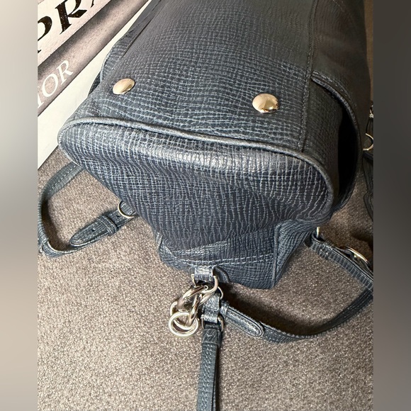 Coach Mia Textured Navy Leather Harper Satchel No. E1069-15744 - Picture 7 of 13